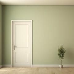 A white door next to a light khaki wall