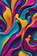 Abstract art design with liquid shapes with overlay effect with Generative AI.