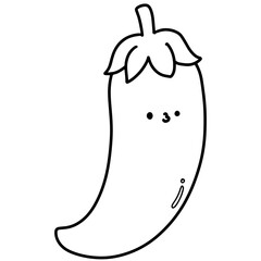 Coloring Page outline of cute vegetables vector illustration