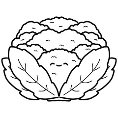 Coloring Page outline of cute vegetables vector illustration