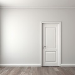A white door next to a light silver wall