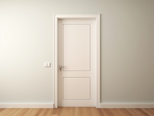 A white door next to a light tan wall