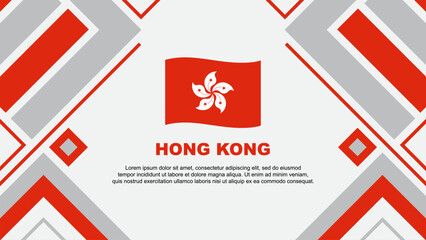 Hong Kong Flag Abstract Background Design Template. Hong Kong Independence Day Banner Wallpaper Vector Illustration. Hong Kong Flag