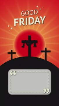 looping animation greetings of good friday with space for text or image the concept of sunrise and cross in the middle of the sun. illustration of a cross