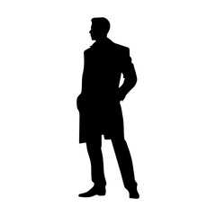 Silhouette of a man wearing a suit, businessman