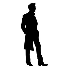 Silhouette of a businessman, man wearing a suit