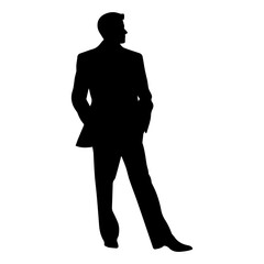 Silhouette of a man in suit