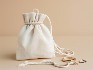 Cotton drawWriting bag, cotton canvas fabric Pouch for jewelry and other small items