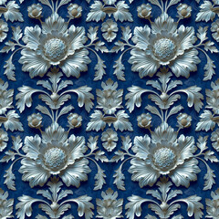 Vibrant floral pattern with flowers, seamless background for design.