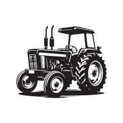 Captivating Tractor Vector Compilation - Redefining the Boundaries of Agricultural Technology with Tractor Illustration - Minimallest Tractor Vector
