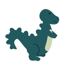 cute hand drawn cartoon character dinosaur funny vector illustration isolated on white background