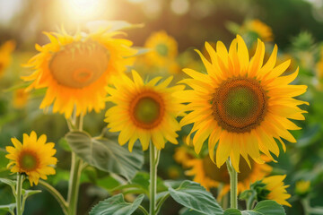 Obraz premium Sunflower field in summer