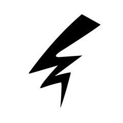 Lightning icon, black color, vector illustration.