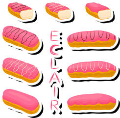 Illustration on theme fresh sweet tasty eclair of consisting various ingredients