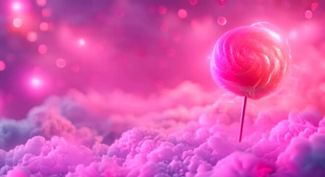 Dreamy lollipop lightning in a vibrant, candy storm