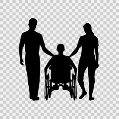 Man in wheelchair vector illustration - 762446616