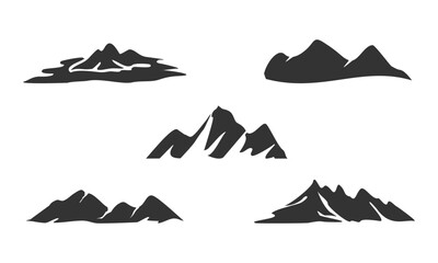 Set of mountain illustration design vector