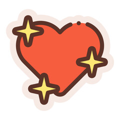 shining heart sticker