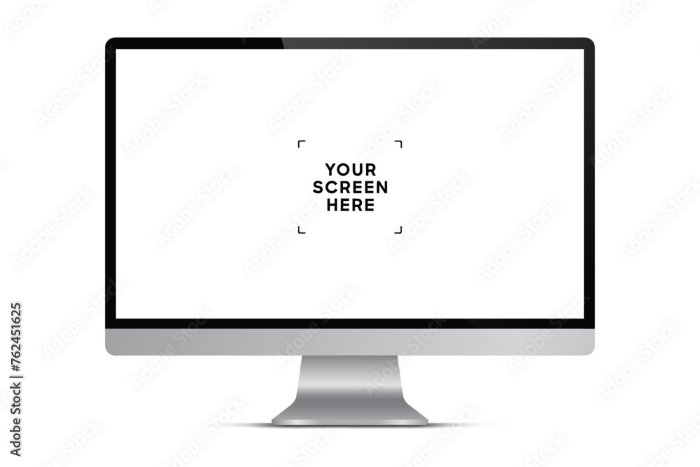 Poster 3d high quality realistic device mockup. computer monitors, laptops, tablets and mobile phones. elec