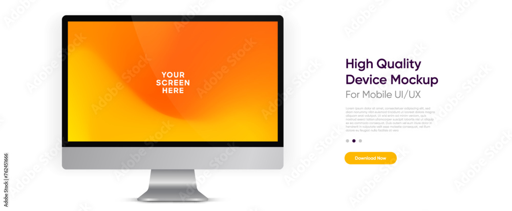 Aufkleber 3d high quality realistic device mockup. Computer monitors, laptops, tablets and mobile phones. Electronic gadgets isolated on white background for ui ux, presentation, mobile apps