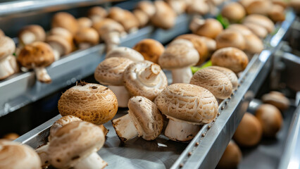 Мechanized mushroom grading operation