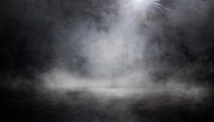 Textured dark concrete floor fog or fog - obrazy, fototapety, plakaty