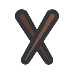 chopstick line color icon