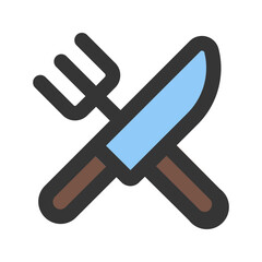 cutlery line color icon