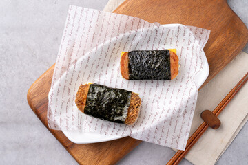 Korean food, pork back ribs, steamed pork back ribs, spicy, stir-fried budae, budae jjigae, beef, fried beef, spam, musubi, pork cutlet,