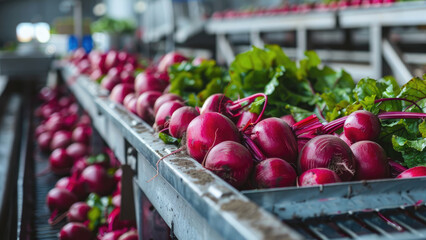 Harvesting Earth's Bounty: Capturing Beets on the Conveyor Belt
