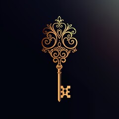 Mysterious key unlocking a world of possibilities, shaping a symbolic and captivating logo.