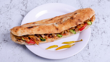 Chicken limousine doner kebab on plate