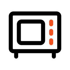 microwave outline color icon
