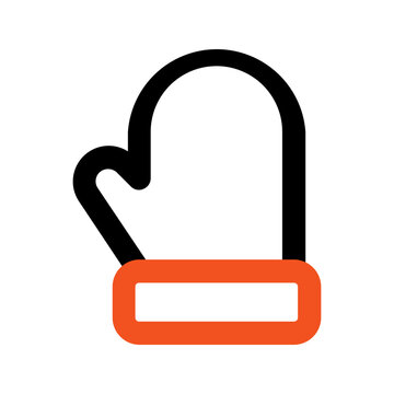 recommend clip art: Oven glove outline color icon