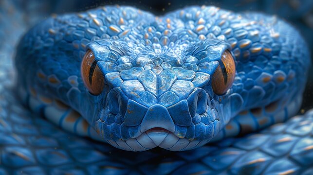 Blue Snakes Head Close-Up