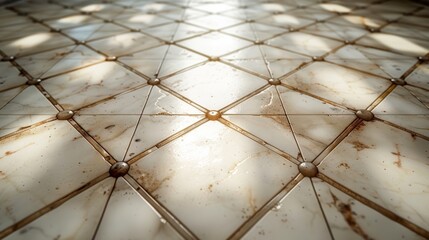 Tile Floor Covered in Brown Spots