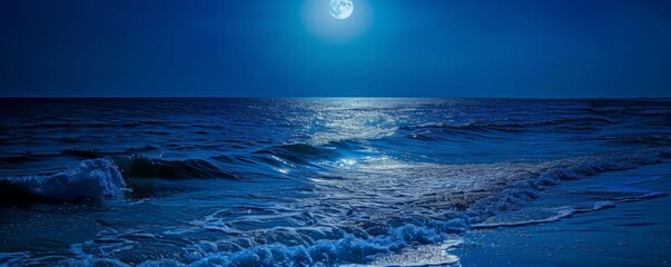 Full Moon Rising Over a Lake