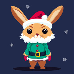 Cute Rabbit wearing a tacky Christmas sweater