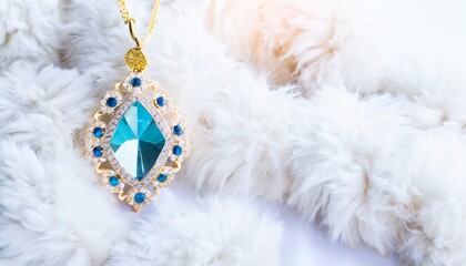 美しく青く輝くペンダント