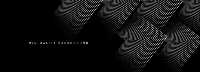 Abstract black modern background with dynamic geometric shapes. Vector.