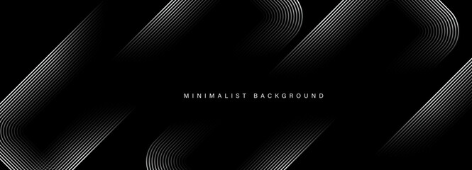 Abstract black modern background with dynamic geometric shapes. Vector.