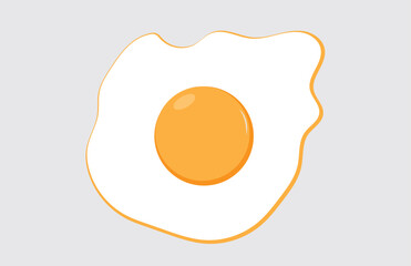 fried egg with whole yolk vector illustration