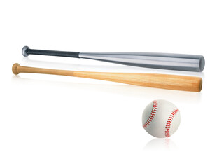 Naklejka premium Baseball bat and ball, transparent background
