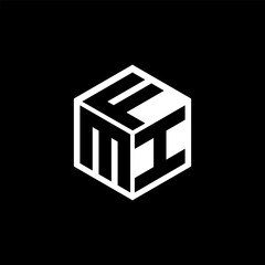 MIF letter logo design with black background in illustrator, cube logo, vector logo, modern alphabet font overlap style. calligraphy designs for logo, Poster, Invitation, etc. - obrazy, fototapety, plakaty