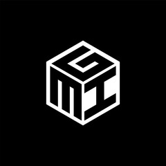 MIG letter logo design with black background in illustrator, cube logo, vector logo, modern alphabet font overlap style. calligraphy designs for logo, Poster, Invitation, etc. - obrazy, fototapety, plakaty