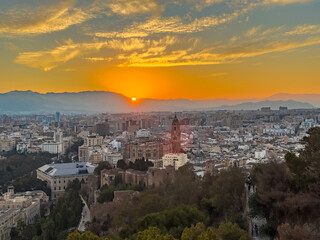 Fototapeta na wymiar Sunset above Malaga