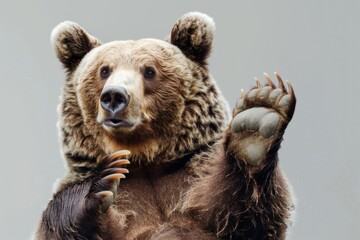 brown bear on a white background - Powered by Adobe