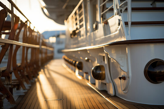 Generative AI image photo of luxury yacht worldwide cruise around world vacation beautiful day