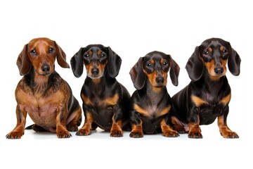 clip art dachshund group in various poses