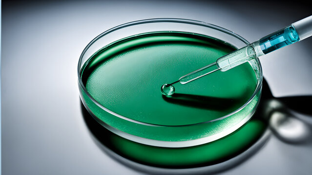 petri dish with pipette macro photography